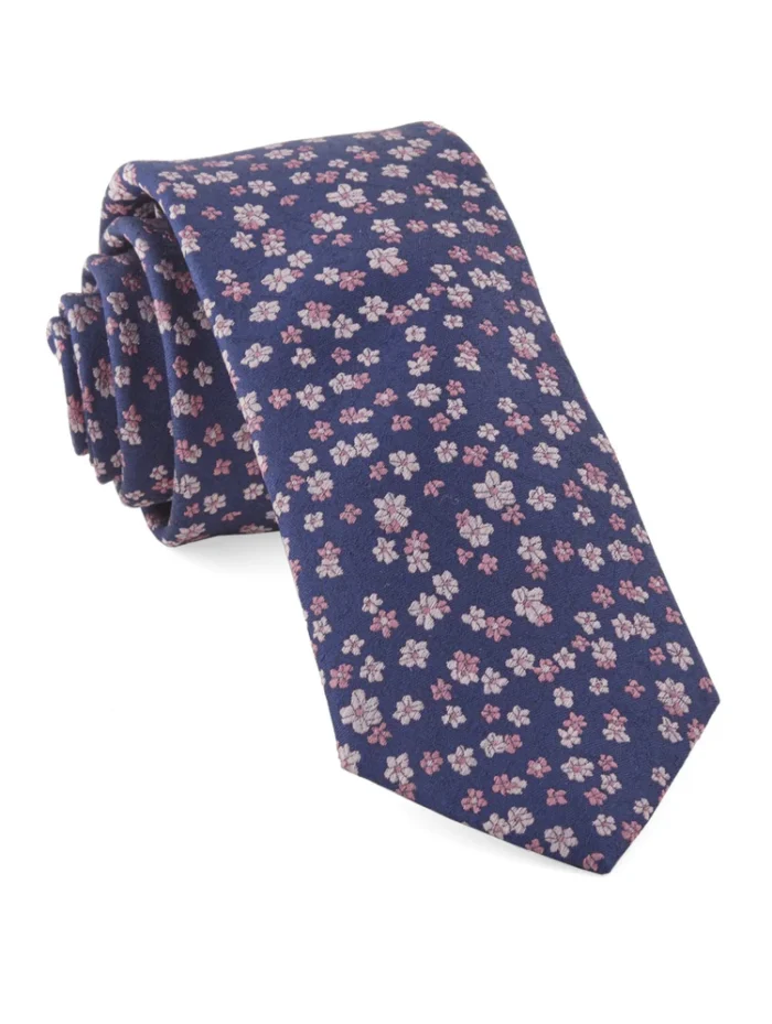 Free Fall Floral Purple Tie - Image 1
