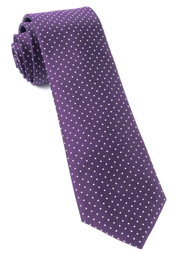 Mini Dots Eggplant Tie - Image 1