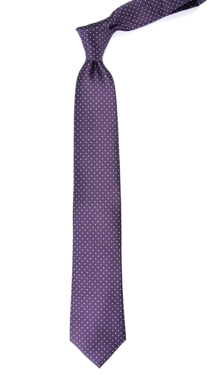 Mini Dots Eggplant Tie - Image 3
