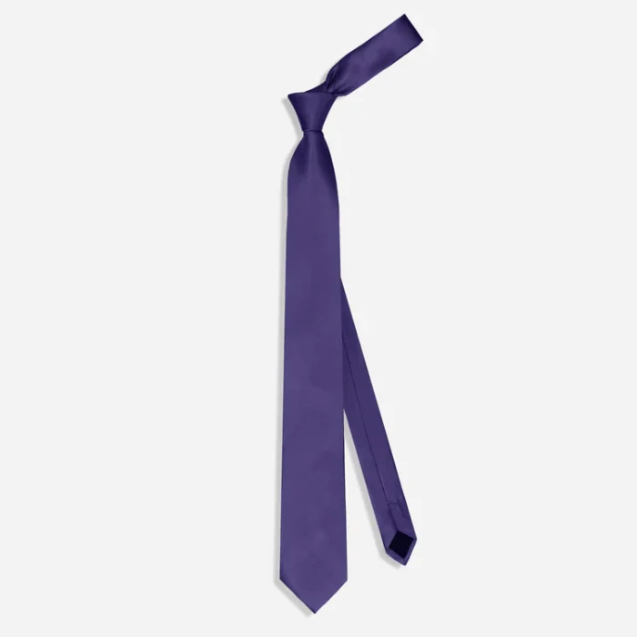 Grosgrain Solid Deep Eggplant Tie - Image 2
