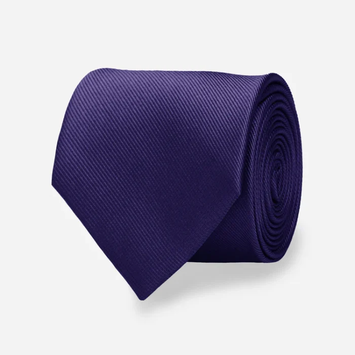 Grosgrain Solid Deep Eggplant Tie - Image 1