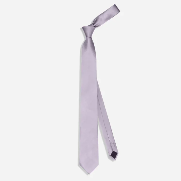 Grosgrain Solid Frosted Lilac Tie - Image 2