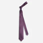 Solid Satin Eggplant Tie - Image 2